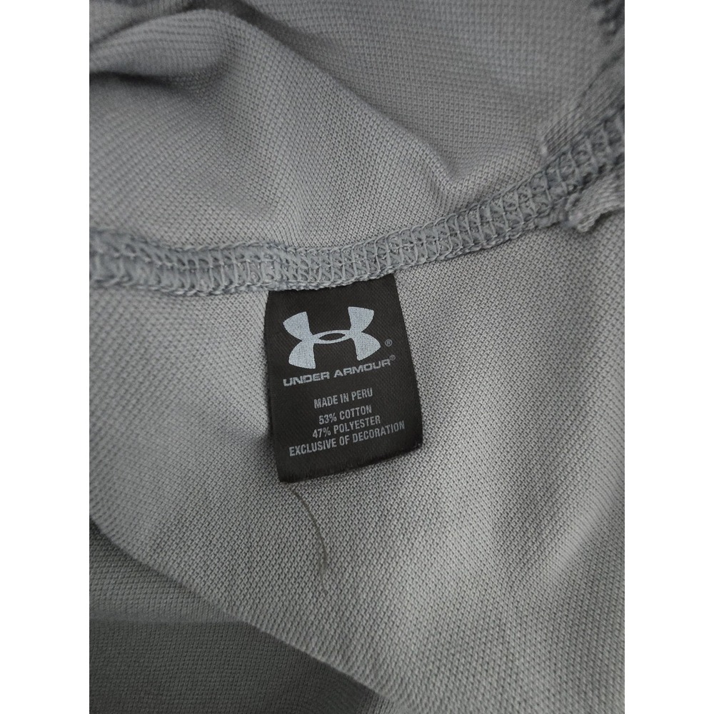 Under Armour XL Polo‎ Shirt Gray Loose Fit Short Sleeve Casual Mens - Picture 6 of 8